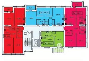 3-к квартира, строящийся дом, 89м2, 2/9 этаж