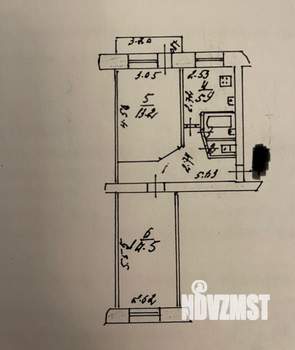 2-к квартира, вторичка, 47м2, 2/5 этаж