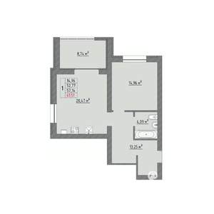 1-к квартира, строящийся дом, 62м2, 1/9 этаж