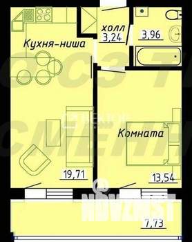 1-к квартира, вторичка, 48м2, 7/9 этаж
