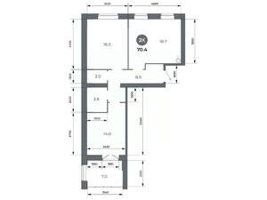 Студия квартира, вторичка, 70м2, 2/9 этаж