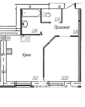 1-к квартира, вторичка, 38м2, 1/10 этаж