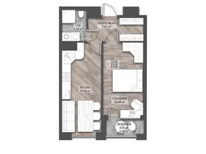 1-к квартира, вторичка, 47м2, 9/14 этаж