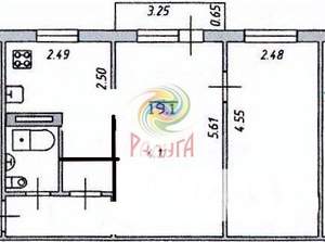 2-к квартира, вторичка, 46м2, 2/5 этаж