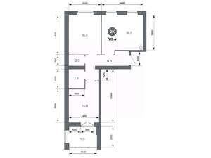 Студия квартира, вторичка, 70м2, 9/9 этаж