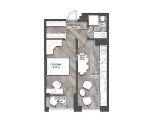 1-к квартира, строящийся дом, 47м2, 14/14 этаж