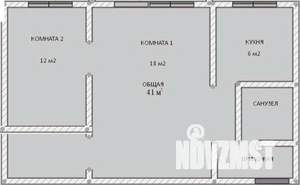 2-к квартира, вторичка, 45м2, 1/5 этаж