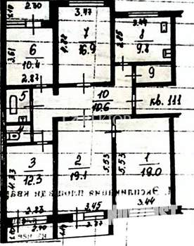 5-к квартира, вторичка, 104м2, 1/9 этаж