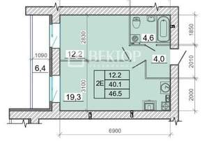 2-к квартира, вторичка, 42м2, 7/14 этаж