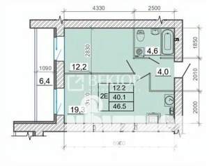 2-к квартира, вторичка, 46м2, 3/7 этаж