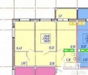 2-к квартира, вторичка, 64м2, 5/21 этаж