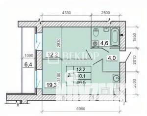 2-к квартира, вторичка, 42м2, 7/14 этаж