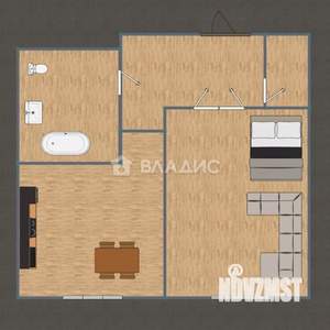 1-к квартира, вторичка, 60м2, 6/21 этаж