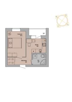 1-к квартира, вторичка, 29м2, 5/5 этаж