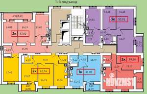 2-к квартира, вторичка, 63м2, 11/15 этаж
