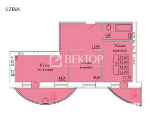 2-к квартира, вторичка, 65м2, 7/9 этаж