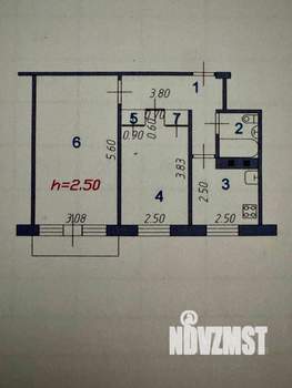 2-к квартира, вторичка, 43м2, 4/5 этаж