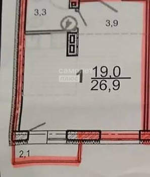 Студия квартира, вторичка, 27м2, 3/3 этаж