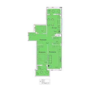 2-к квартира, строящийся дом, 83м2, 11/14 этаж