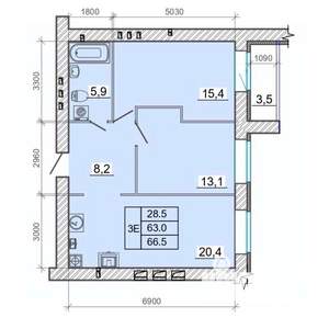 3-к квартира, вторичка, 67м2, 7/14 этаж