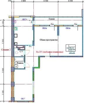 3-к квартира, вторичка, 107м2, 3/18 этаж