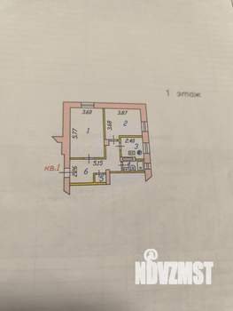 2-к квартира, вторичка, 55м2, 1/2 этаж
