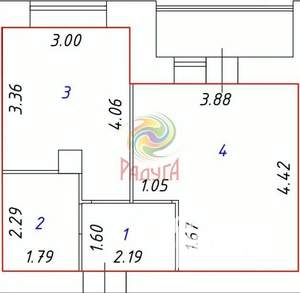 1-к квартира, вторичка, 37м2, 4/14 этаж