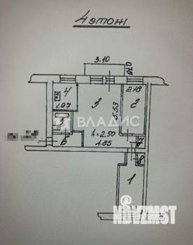 3-к квартира, вторичка, 56м2, 4/5 этаж