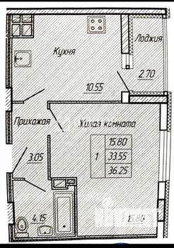 1-к квартира, вторичка, 40м2, 15/17 этаж