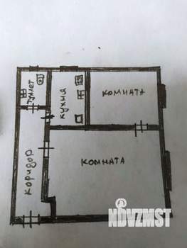 2-к квартира, вторичка, 37м2, 1/2 этаж