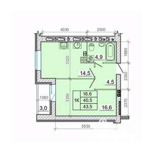 1-к квартира, вторичка, 44м2, 9/14 этаж