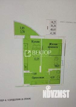1-к квартира, вторичка, 42м2, 6/11 этаж