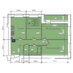 3-к квартира, вторичка, 81м2, 7/14 этаж
