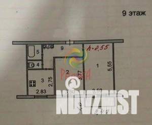 2-к квартира, вторичка, 54м2, 9/9 этаж