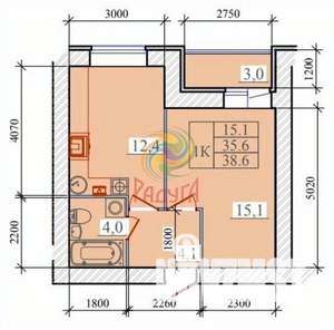 1-к квартира, вторичка, 39м2, 3/14 этаж