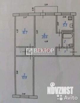 3-к квартира, вторичка, 59м2, 4/5 этаж