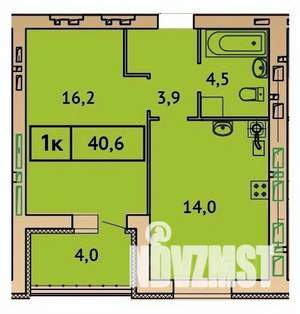 1-к квартира, вторичка, 41м2, 7/9 этаж
